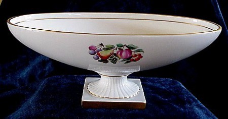 Fruteiro oval em porcelana da Vista Alegre - Branco com flores