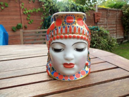 Jarro Natalia Danko da Lomonosov em porcelana da Rússia do tempo da URSS/USSR e pintado à mão